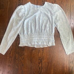 Express Light Blue Floral Blouse